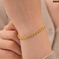 Stylish Gold Plated Heart Link Bracelet For Women