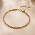 Twisted Chain Gold Plated Bracelet For Women