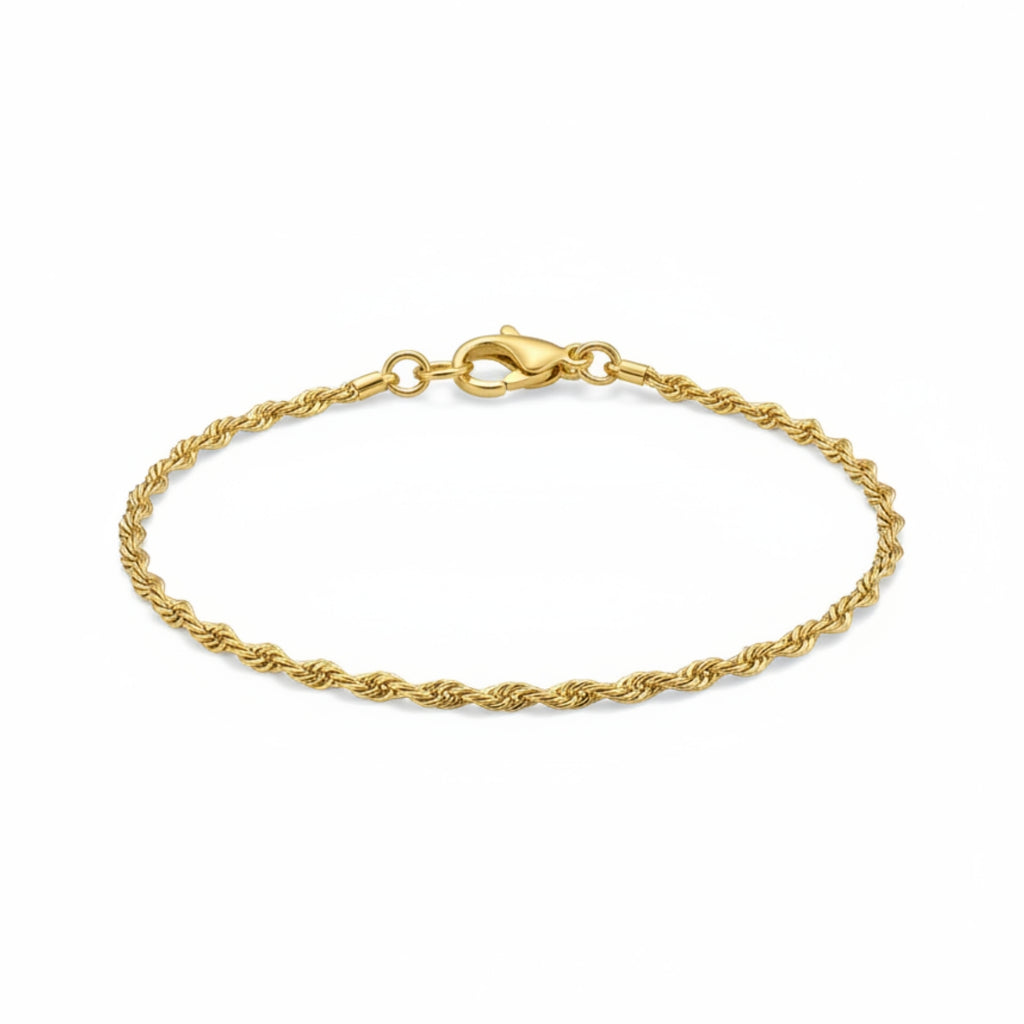Twisted Chain Gold Plated Bracelet For Women