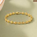 Heart Shape Chain Gold Plated Bracelet For Women