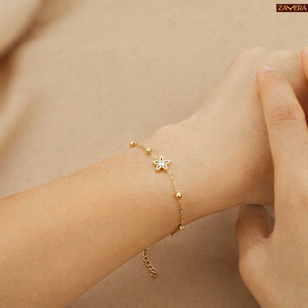 Daisy Charm Gold Plated Bracelet For Women