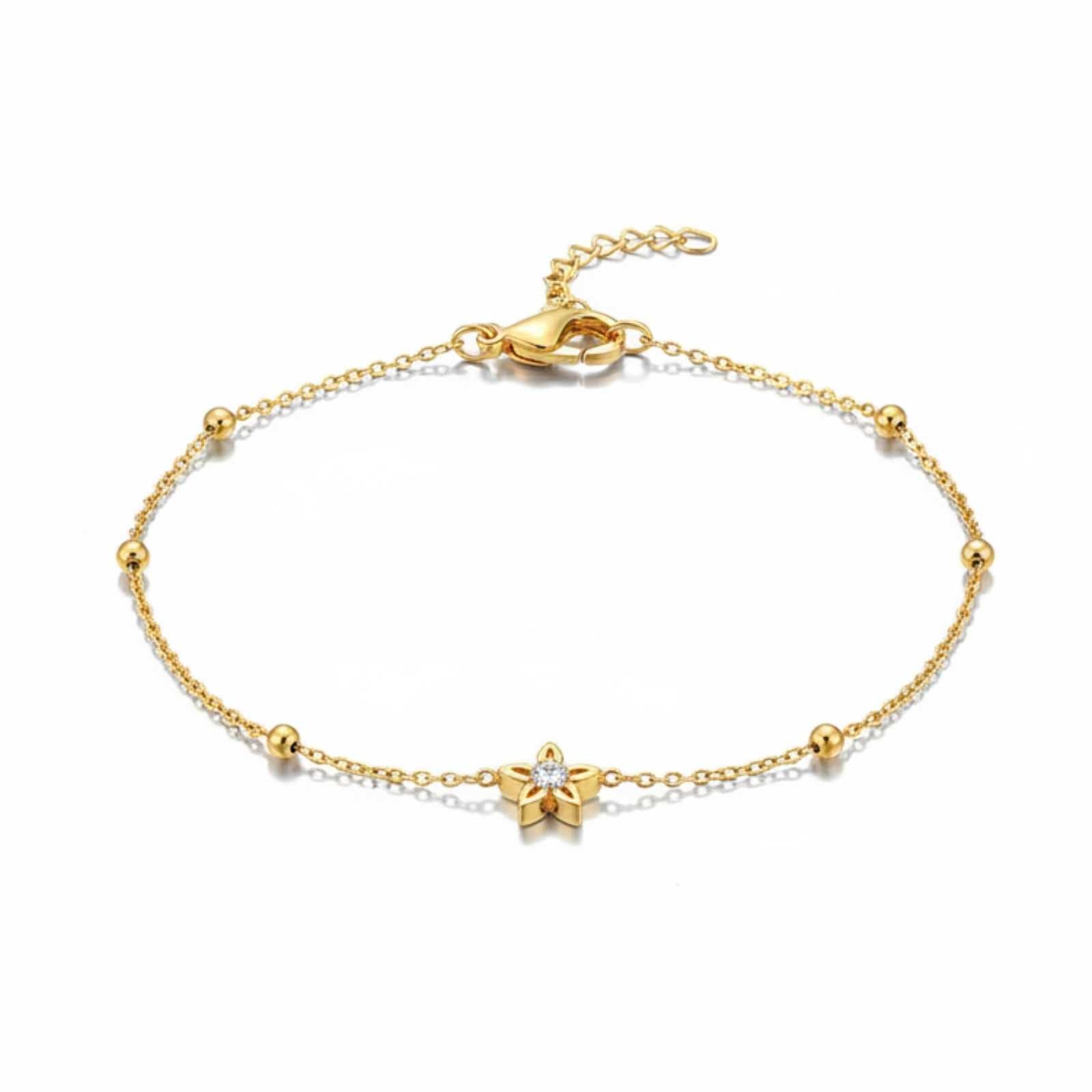 Daisy Charm Gold Plated Bracelet For Women