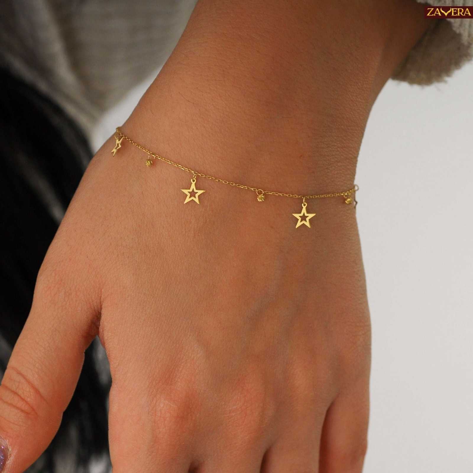 Dangle Star Gold Plated Bracelet For Women