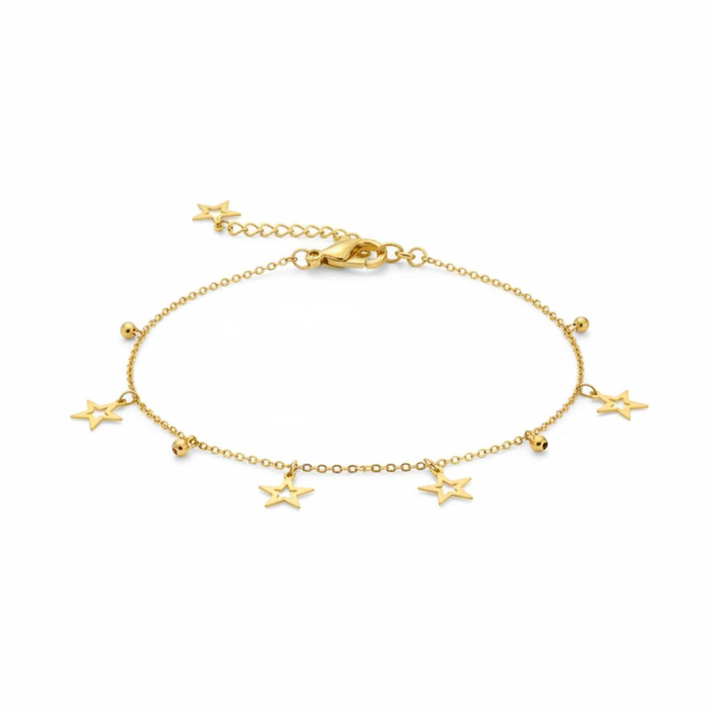 Dangle Star Gold Plated Bracelet For Women