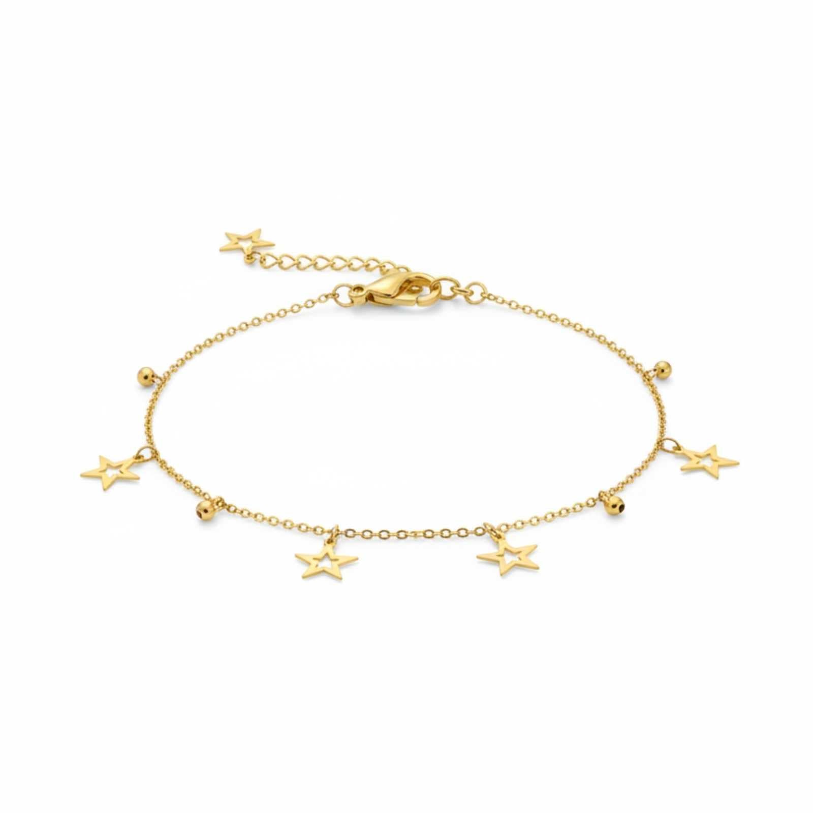 Dangle Star Gold Plated Bracelet For Women