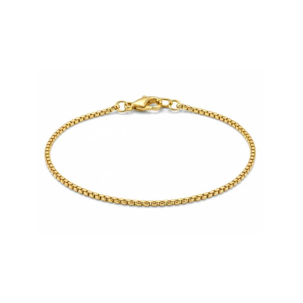 Minimal Gold Plated Box Chain Bracelet For Women