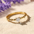 Zavera Gold Plated Adjustable Heart Ring For Women