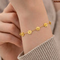 Bloom Petal Gold Plated Bracelet For Women