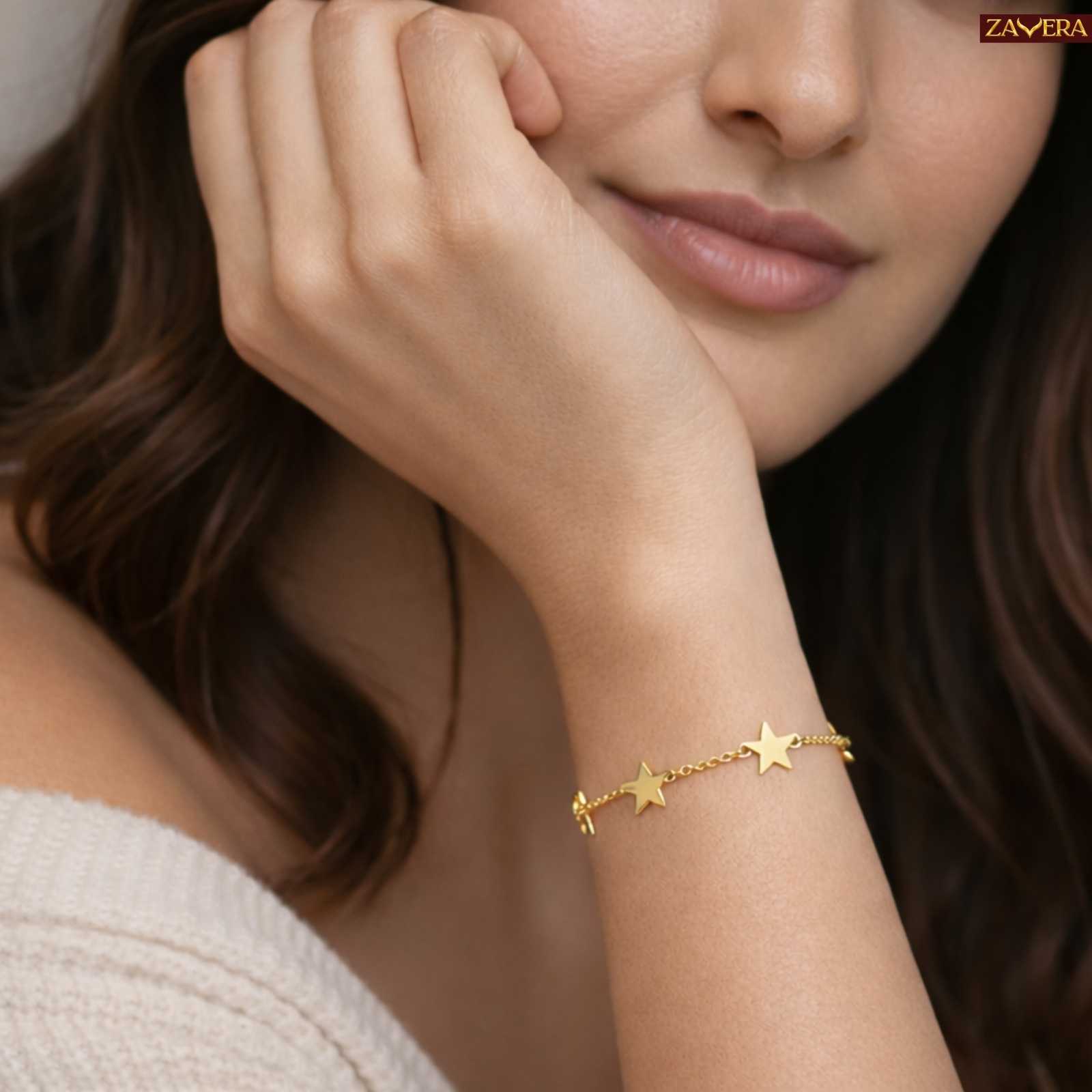 Starlight Chain Gold Plated Bracelet For Women