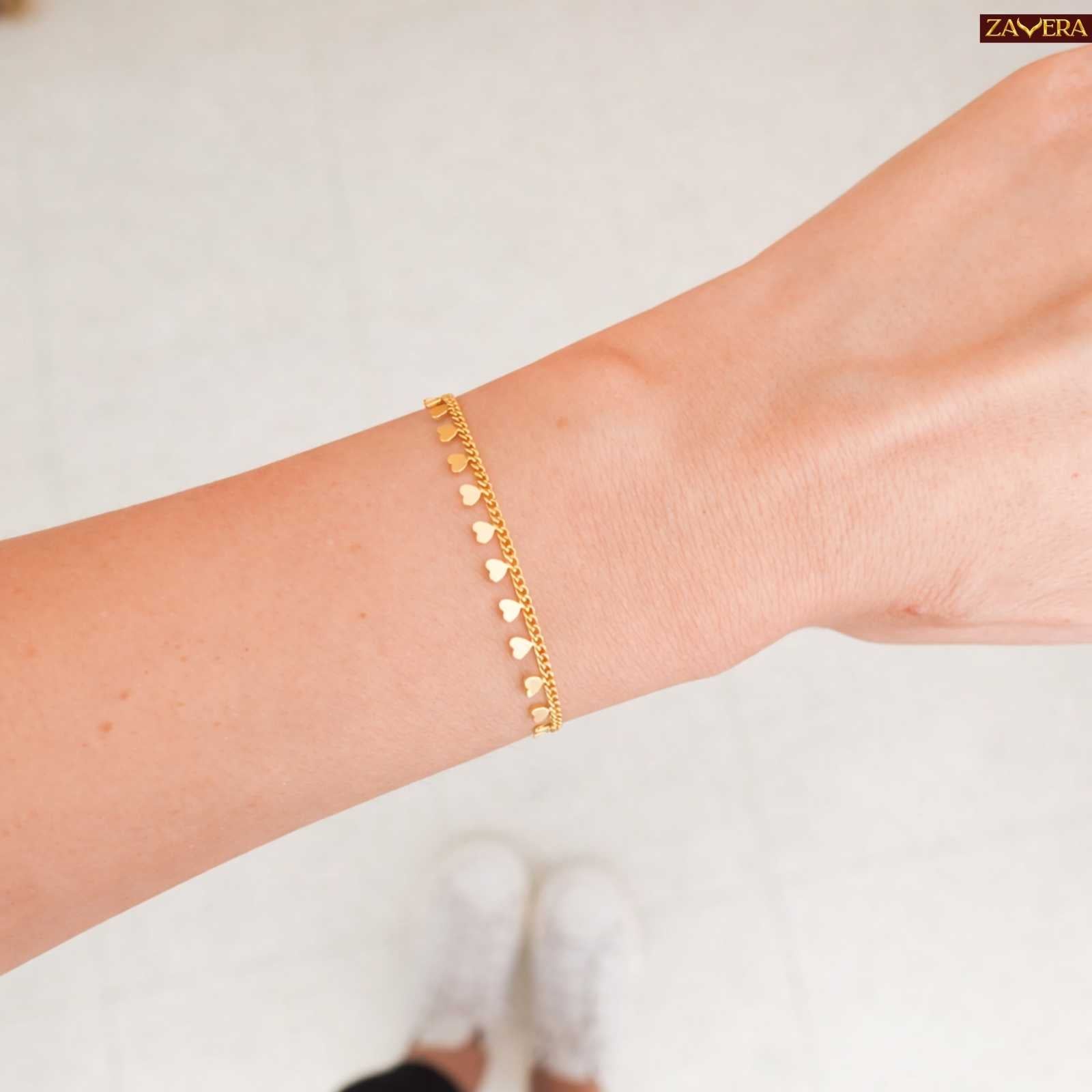 Love Dangle Gold Plated Bracelet For Women