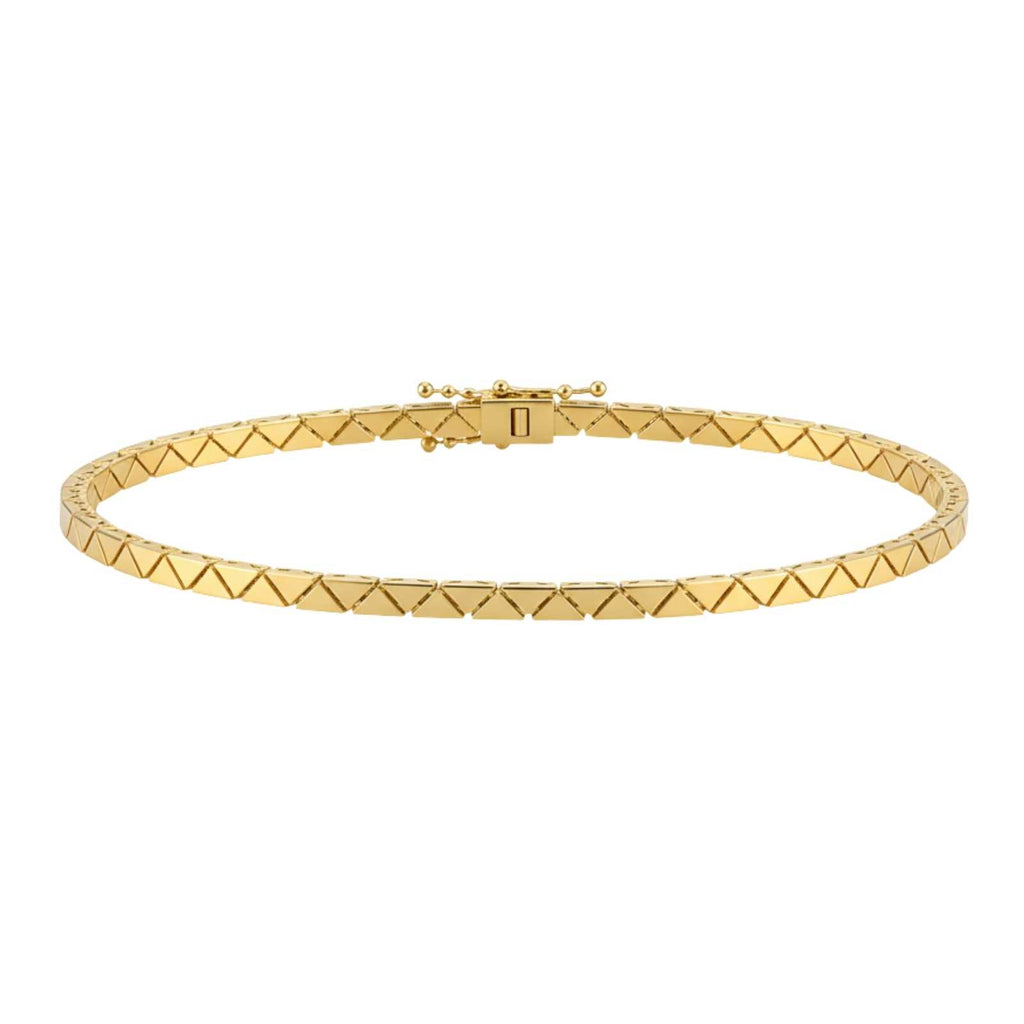 Diamond Cut Bar Gold Plated Bracelet For Women