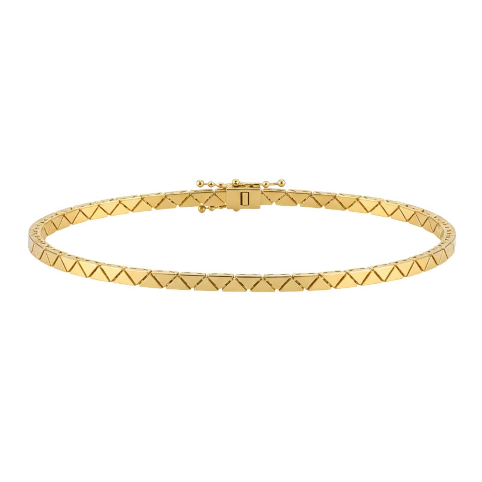 Diamond Cut Bar Gold Plated Bracelet For Women