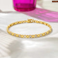 Romantic Heart Gold Plated Tennis Bracelet For Women