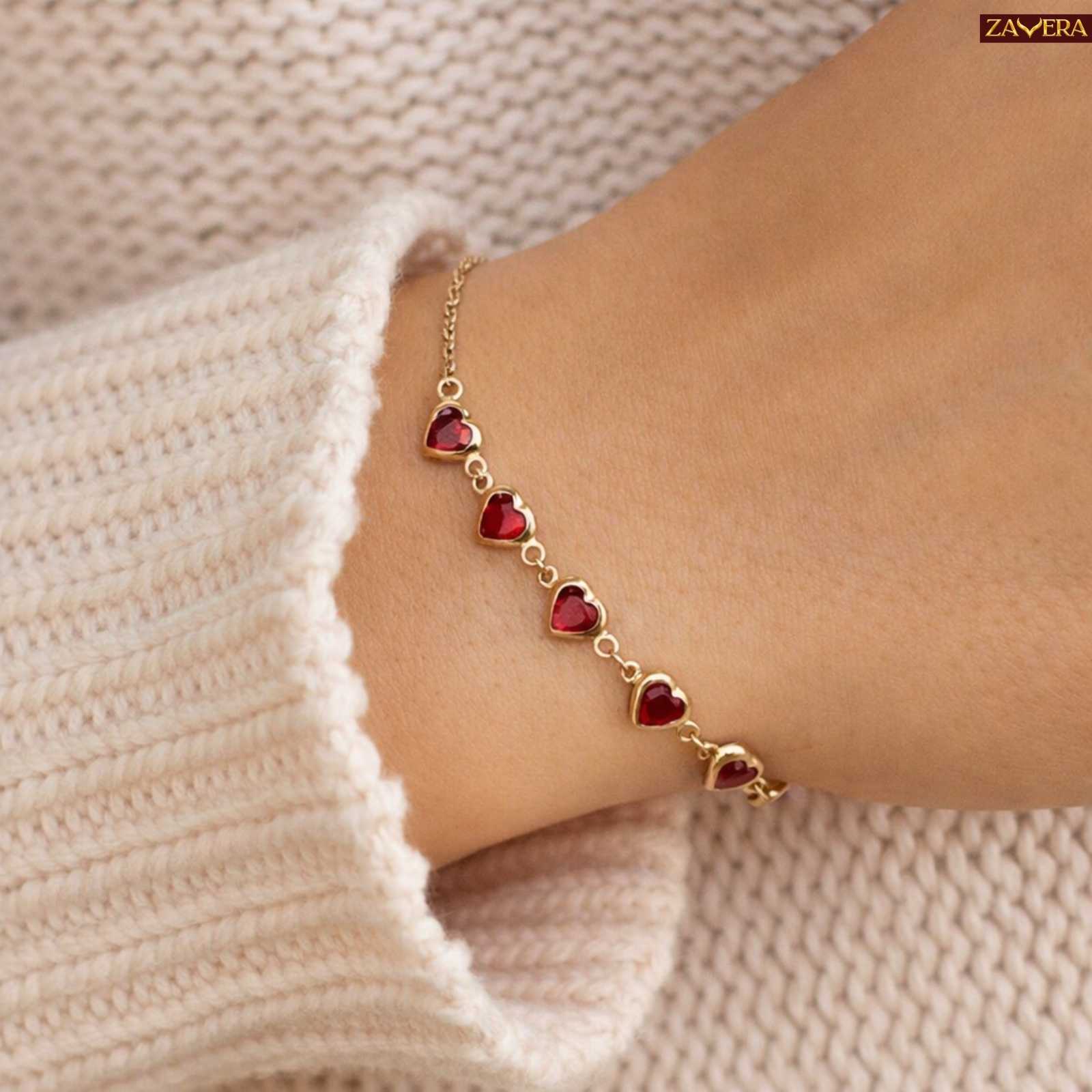 Love Stone Gold Plated Bracelet For Women