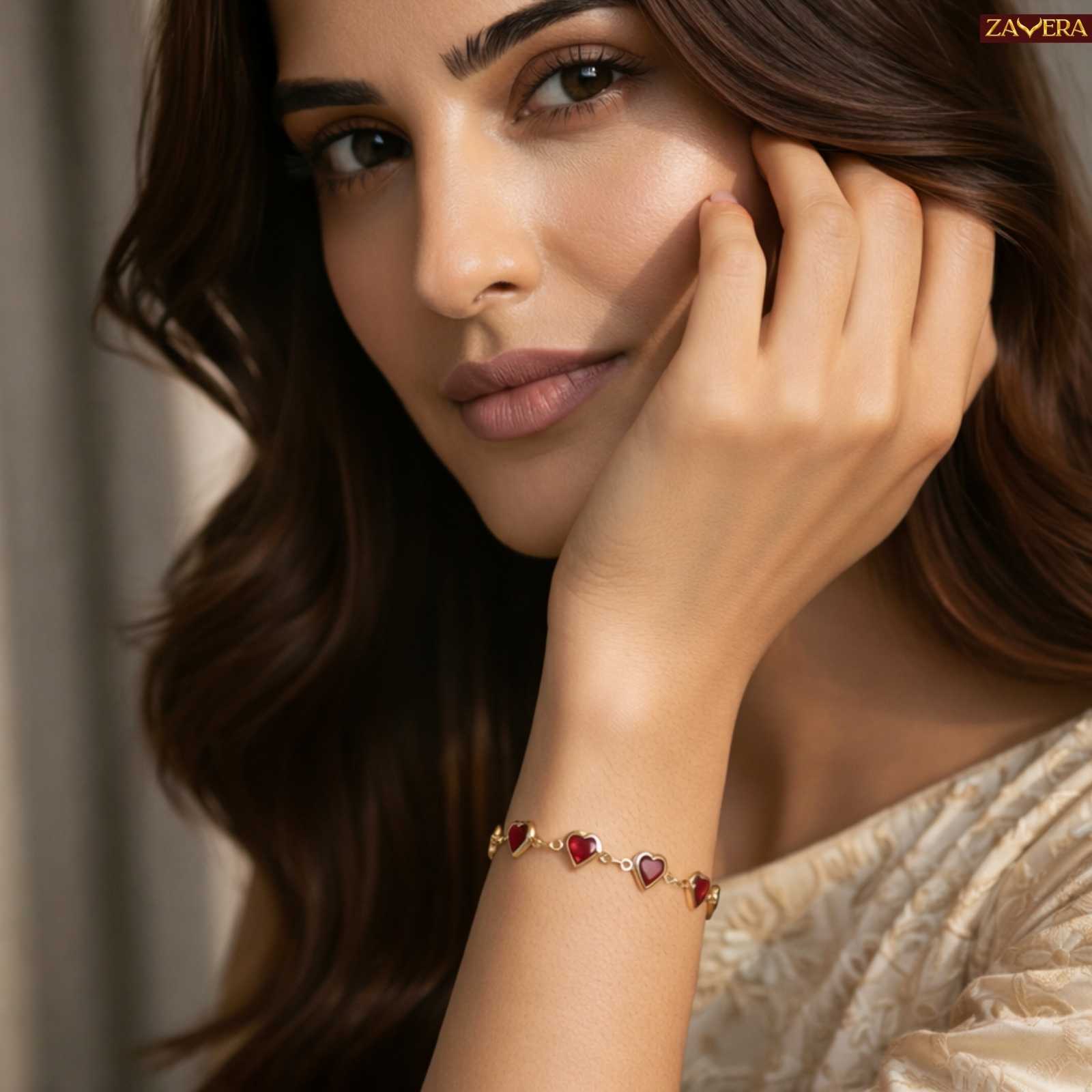 Love Stone Gold Plated Bracelet For Women