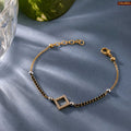 Zavera Geometric Sparkle Gold Plated Mangalsutra Bracelet