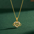 Zavera Gold Plated Elegant Infinity Heart Pendant For Women