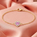 Zavera Gold Plated Pink Heart Bracelet for Women