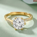 Zavera Gold Plated Studded Band Adjustable Ring