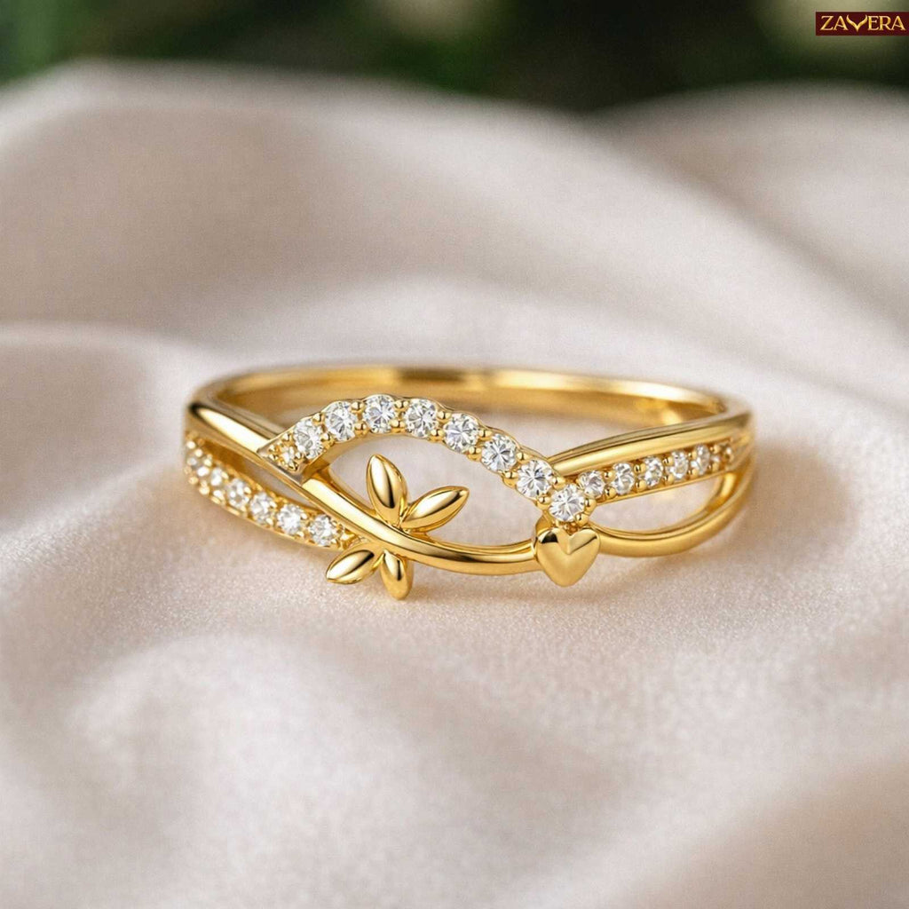 Zavera Gold Plated Designer Knot Adjustable Ring