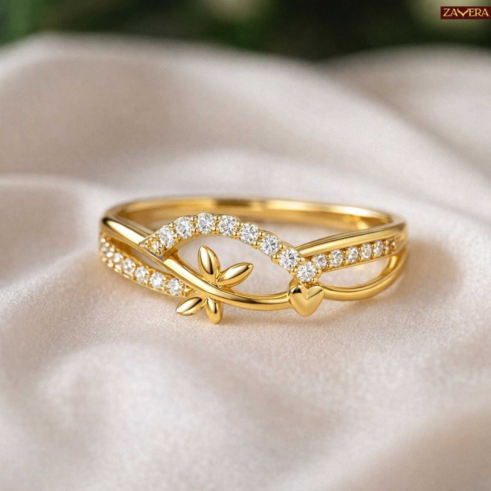 Zavera Gold Plated Designer Knot Adjustable Ring