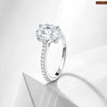 Zavera Silver Plated Oval Cut Crystal Adjustable Ring