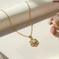 Zavera Floral Design Crystal Pendant Gold Plated