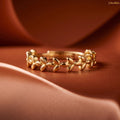 Zavera Brass 22K Gold Plated Leaf Ring For Women