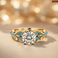 Princes Blue Crown Pure Gold Plated Adjustable  Ring