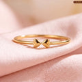 Zavera Brass 22K Cute Twin Heart Gold Plated Ring For Women