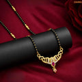 Zavera Traditional Ruby Stone Gold Plated Mangalsutra