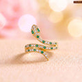 Zavera Brass 22K Plated Snake Design Gold Plated Ring For Women