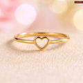 Zavera Brass 22K Open Heart Gold Plated Adjustable Ring For Women