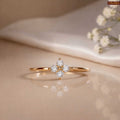 Zavera Floral Diamond Design Gold Plated Adjustable Ring