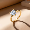 Zavera Gold Plated Heart Stone Adjustable Ring