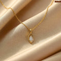Zavera Oval Shape Crystal Pendant Gold Plated
