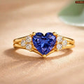 Crystal Love Sapphire AD Heart Adjustable Engagement Ring