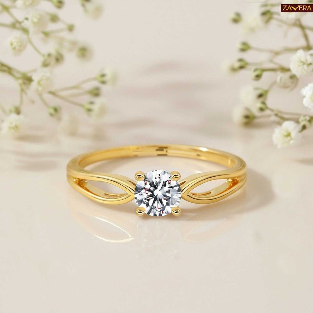 Zavera Gold Plated Infinity Stone Adjustable Ring