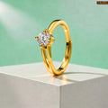 Minimal Pure Gold Plated Solitaire Adjustable Ring