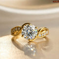 Zavera Gold Plated Twisted Infinity Solitaire Adjustable Ring
