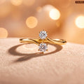Zavera Brass 22K Toi et Moi Gold Plated Ring For Women