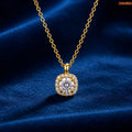 Zavera Gold Plated Elegant Cushion Cut Diamond Pendant For Women
