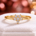 Zavera Brass 22K Floral Cluster Gold Plated Adjustable Ring For Women