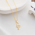 Zavera Gold Plated Designer Heart Pendant Necklace for Women