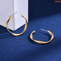 Twisted Gold Plated Hoop Earrings For Women