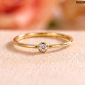 Zavera Brass 22K Classic Solitaire Gold Plated Adjustable Ring For Women