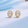 Zavera Gold Plated Round American Diamond Stud Earrings for Women