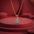 Zavera Gold Plated Blue Crystal Heart Pendant For Women