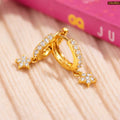 Zavera Sparkling Star Gold Plated Hoop Earrings