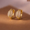 Nature Inspired Leaf Gold Plated Earrings For Women